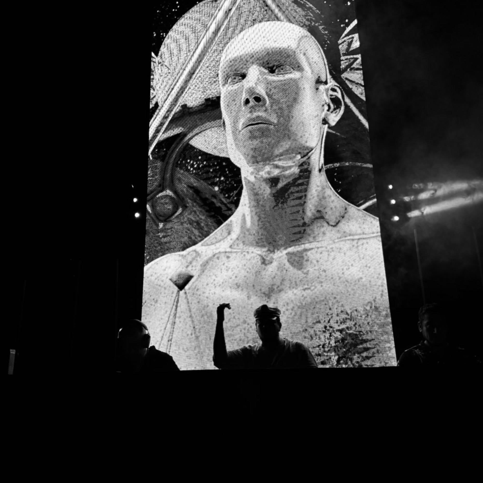 LED wall running vbmusic visuals over the crowd